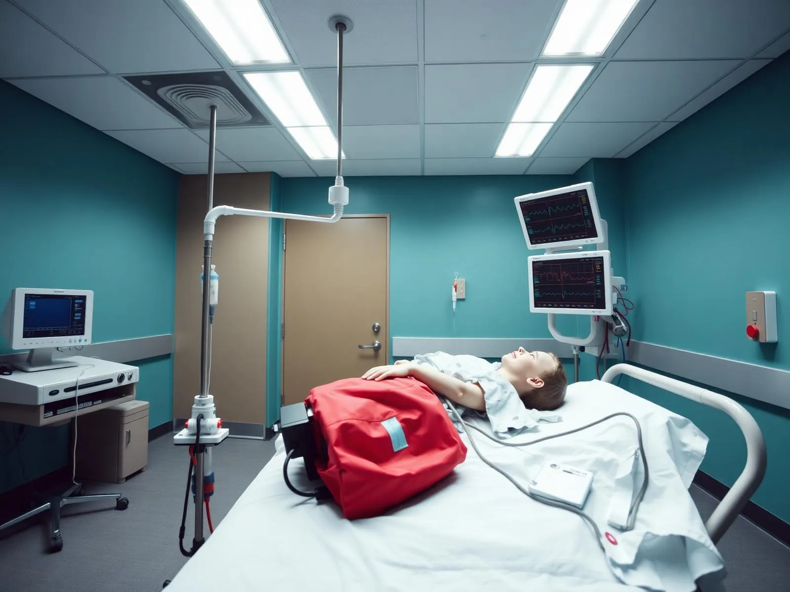 Modern medical simulation lab with high-fidelity manikin and monitoring equipment